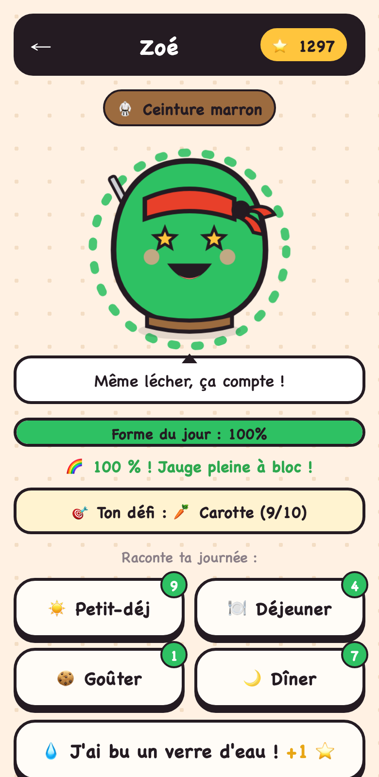 L'écran d'accueil du jeu Les P'tits Goûteurs